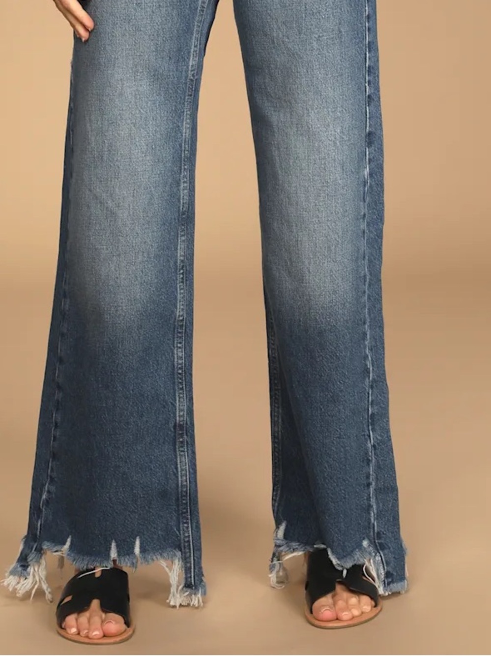 Free People Straight Up Baggy Medium Wash Wide-Leg Denim Jeans